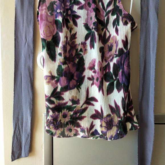 ELIE TAHARI floral top 100% silk - Xsmall petite - Picture 11 of 11